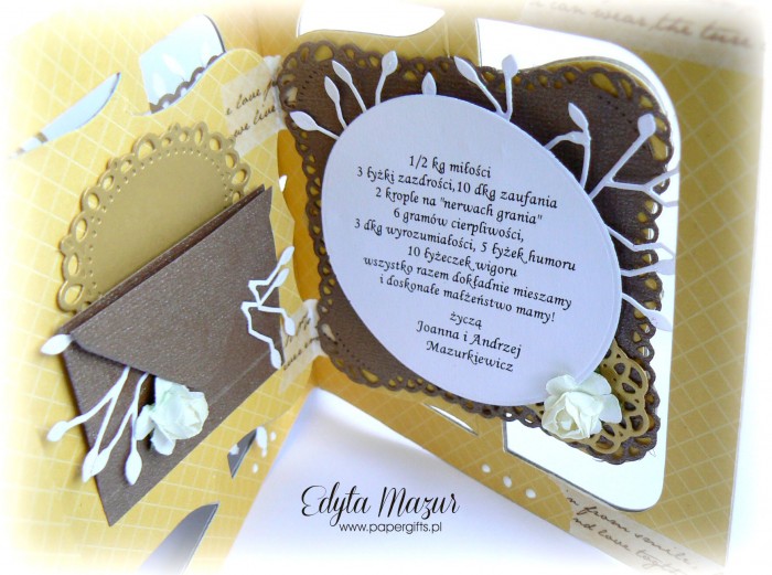 Miodowo-czekoladowa kartka na ślub2