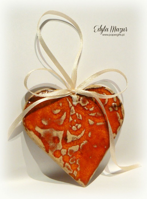 Pomarańczowe serce z dedykacją - ceramika3