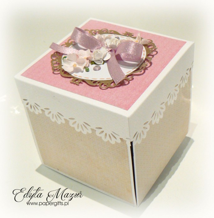 Beżowo-różowo- złoty box ślubny dla Ani i Mateusza1